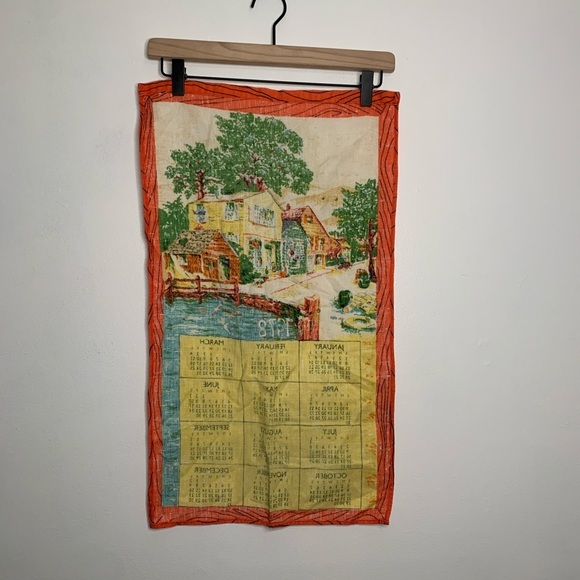 Vintage 1978 Linen Calendar Kitchen Tea Towel - Picture 5 of 5